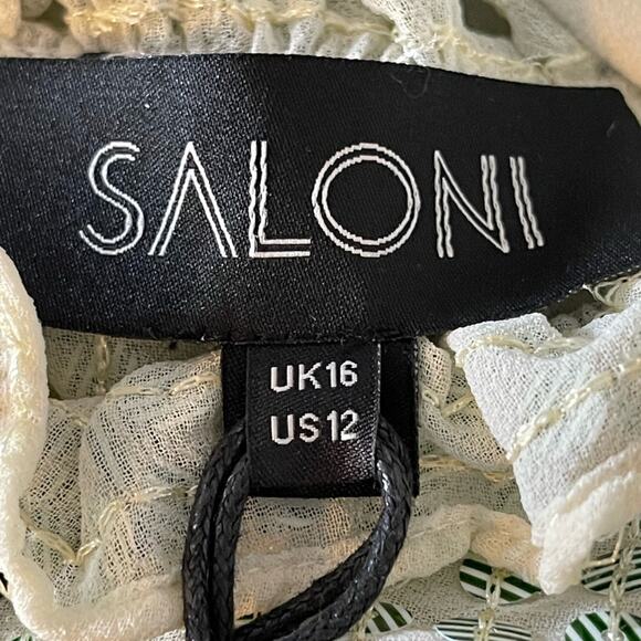 Saloni Tyler Green Sequin Long Sleeve Blouse  Size 12 NWT - Picture 5 of 16